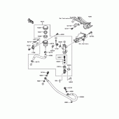 Схема узла: Задний тормозной цилиндр для Kawasaki EX300 Ninja 300