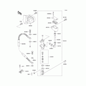 Схема узла: Задний тормозной цилиндр для Kawasaki KX250/ KX252 KX250