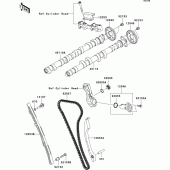 Схема вузла: Розподільний вал & Ланцюг ГРМ & Натягувач для Kawasaki ZX1400 ZZR1400 ABS