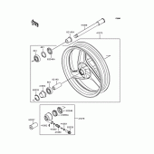 Схема вузла: Ступиця переднього колеса для Kawasaki EX250 ZZR250