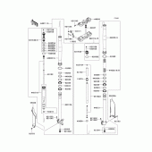Схема узла: Передняя вилка(1/2) для Kawasaki KX250/ KX252 KX250F