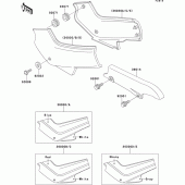 Схема вузла: Side cover/chain case(1/2) для Kawasaki EX500 GPZ500S
