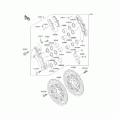 Схема вузла: Переднє гальмо для Kawasaki VN1500 VN1500 Mean Streak