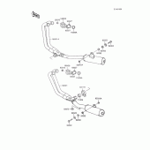 Схема узла: Выхлопная система (s) для Kawasaki ZX600 GPX600R