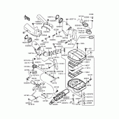 Схема узла: Воздушный фильтр (1/2) для Kawasaki ZX750 Ninja ZX-7R