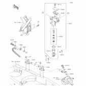 Схема вузла: Задній гальмівний циліндр Kawasaki KLX140 KLX140