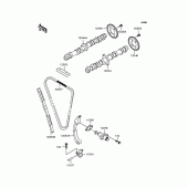 Схема вузла: Розподільний вал & Ланцюг ГРМ & Натягувач для Kawasaki ZX400 ZZR400