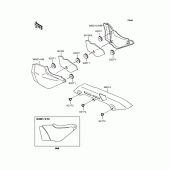 Схема вузла: Задні бічні обтічники & Захист ланцюга для Kawasaki ZR750 Zephyr