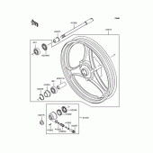 Схема вузла: Ступиця переднього колеса для Kawasaki EL250 Eliminator 250SE