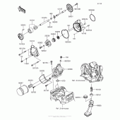Схема узла: Масляный насос & Масляный фильтр для Kawasaki ZX636 Ninja ZX-6R ABS KRT Edition
