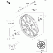Схема вузла: Ступиця переднього колеса для Kawasaki VN900 Vulcan 900 Custom
