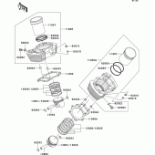 Схема вузла: Циліндр & Поршень для Kawasaki VN1500 VN1500 Drifter