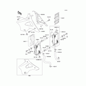 Схема узла: Радиатор для Kawasaki KX125