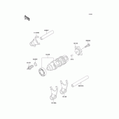 Схема вузла: Копірний вал & Вилки для Kawasaki BJ250 Estrella