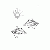 Схема узла: Наклейки (Эбони) для Kawasaki KLX250 KLX250