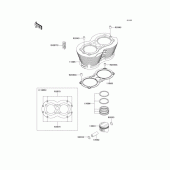 Схема вузла: Циліндр & Поршень для Kawasaki EJ400 W400
