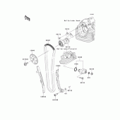 Схема вузла: Розподільний вал & Ланцюг ГРМ & Натягувач для Kawasaki KLX140 KLX140