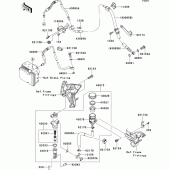 Схема вузла: Задній гальмівний циліндр Kawasaki ZR1000 Z1000 ABS