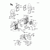 Схема узла: Радиатор для Kawasaki KL250 KLR250