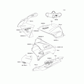 Схема вузла: Decals(ebony/red)(zx900-e1h) для Kawasaki ZX900 Ninja ZX-9R