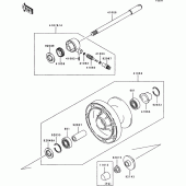 Схема вузла: Ступиця переднього колеса для Kawasaki VN1500 VN-15