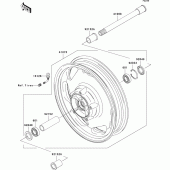 Схема вузла: Ступиця переднього колеса для Kawasaki VN1600 VN1600 Classic