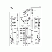 Схема узла: Вилка передней оси для Kawasaki KLE650 Versys 650