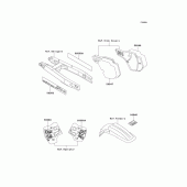 Схема вузла: Інформаційні наклейки (kx500-e5) для Kawasaki KX500