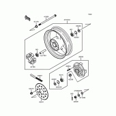 Схема вузла: Заднє колесо & Привідний ланцюг для Kawasaki ZX400 ZXR400R