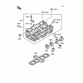 Схема узла: Головка цилиндра для Kawasaki ZX400 Z400FII
