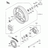 Схема узла: Ступица заднего колеса для Kawasaki ZX600 GPX600R