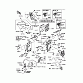 Схема узла: Радиатор для Kawasaki KLX250 KLX250