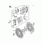 Схема узла: Front caliper для Kawasaki ZX400 ZXR400