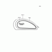 Схема узла: Наклейки (Эбони) для Kawasaki BJ250 Estrella RS