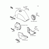 Схема вузла: Наклейки (Чорний) для Kawasaki ZR750 Zephyr