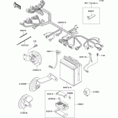 Схема вузла: Електроустаткування для Kawasaki EL250 Eliminator 252