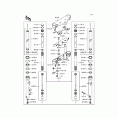 Схема вузла: Вилка передньої осі для Kawasaki VN800 Vulcan 800