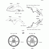 Схема узла: Decals(ebony)(pbf/pcf) для Kawasaki ZR750 Z750R ABS