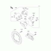 Схема узла: Задний тормоз для Kawasaki ZX600 Ninja ZX-6RR
