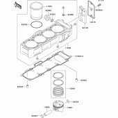 Схема узла: Цилиндр & Поршень для Kawasaki ZX750 Ninja ZX-7RR