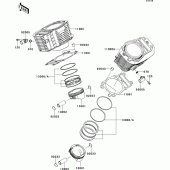 Схема узла: Цилиндр & Поршень для Kawasaki VN1700 VN1700 Classic Tourer ABS