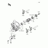 Схема вузла: Копірний вал\Вилки для Kawasaki KX250/ KX252 KX250F
