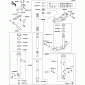 Схема вузла: Передня вилка(1/2)(el250-f2/f3/f4) для Kawasaki EL250 Eliminator 252