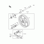 Схема вузла: Ступиця переднього колеса для Kawasaki ZR1100 Zephyr 1100
