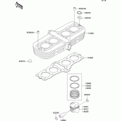 Схема узла: Цилиндр & Поршень для Kawasaki ZR750 Zephyr