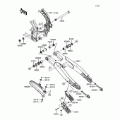 Схема вузла: Задній маятник для Kawasaki KX250/KX252 KX250F