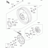 Схема узла: Ступица заднего колеса для Kawasaki ZX750 Ninja ZX-7RR