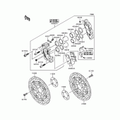 Схема вузла: Переднє гальмо для Kawasaki ZX400 ZZR400