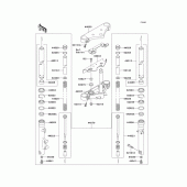 Схема вузла: Вилка передньої осі для Kawasaki EN500 Vulcan 500 LTD