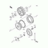 Схема узла: Сцепление для Kawasaki ZX400 ZZR400